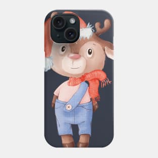 Cute & Adorable Baby Reindeer with Christmas Hat Phone Case