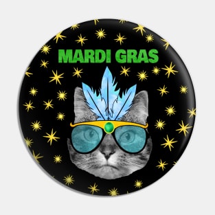 Mardi Gras Cat Pin