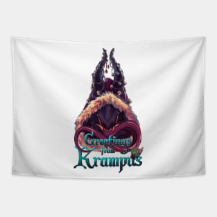 Greetings From Krampus Tapestry