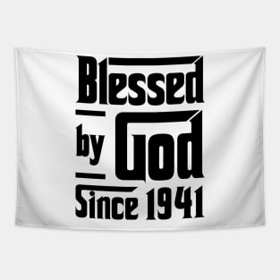 Blessed By God Since 1941 82nd Birthday Tapestry