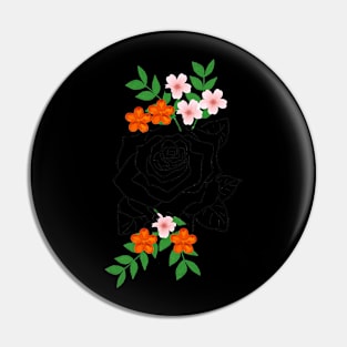 rose flowers and leaves Pin