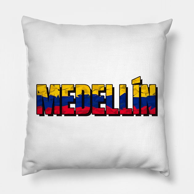 Medellin Colombia LowPoly City Pillow by xesed