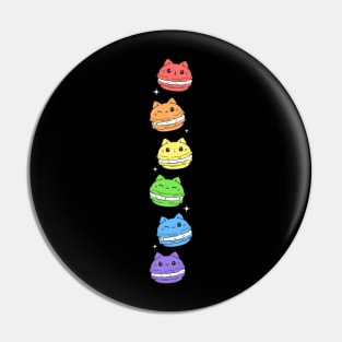 Gay Pride Flag Rainbow Cat Lgbt Cute Macaron Pin