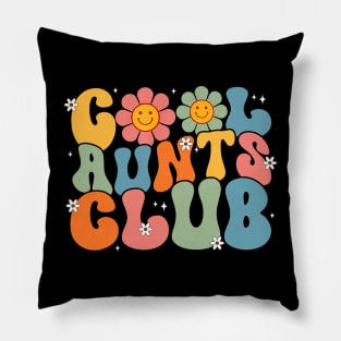 Cool Aunts Club Groovy Retro Smile Aunt Auntie Mother's Day Pillow