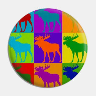 Moose Pop Art Best Selling Retro Animal Vintage Design Gift Idea Lover Pin