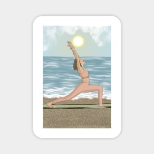 Doing yoga at the beach Magnet