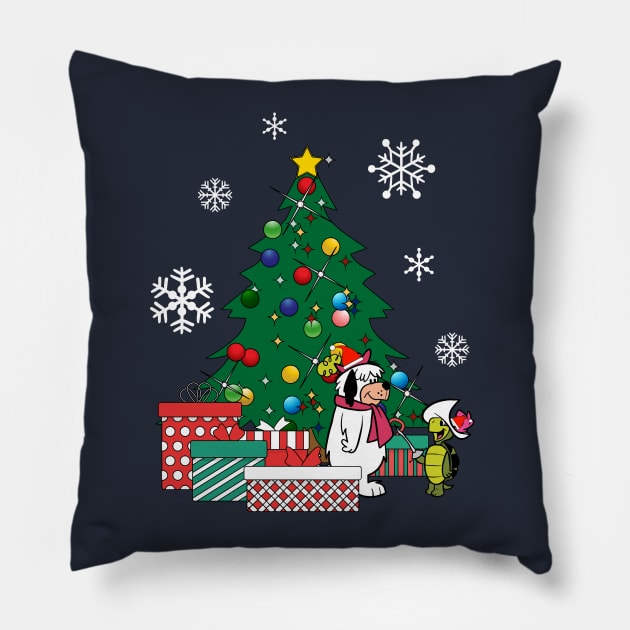 Touche Turtle And Dum Dum Around The Christmas Tree Pillow by Nova5