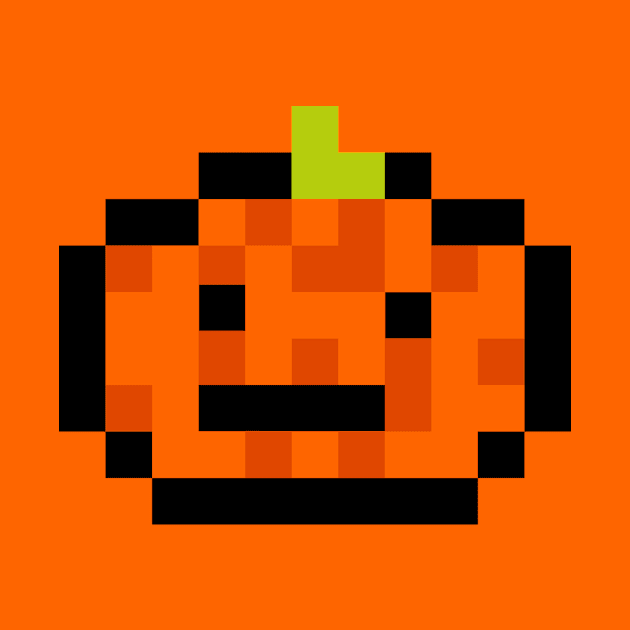 Kawaii Pixel Pumpkin Halloween Jackolantern by MOP tees