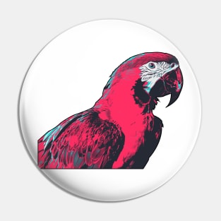 Macaw Parrot Illustration Vibrant Colors Pin