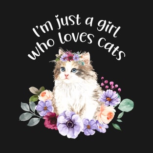 Girl who loves cats, cat mom gifts T-Shirt