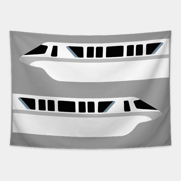 Minimal Monorail Silver Tapestry by FandomTrading