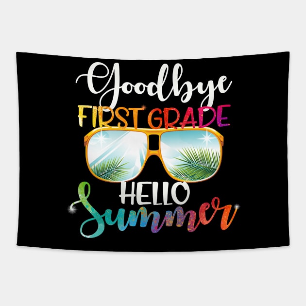 Goodbye first grade hello summer last day of school Tapestry by klausgaiser