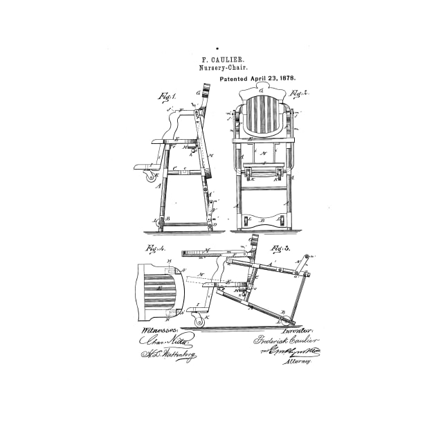 Baby chair patent design drawing by skstring