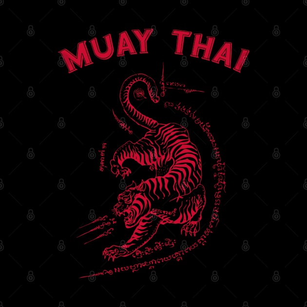 Muay Thai Tiger Sak Yant Tattoo Kickboxing Thailand by VintCam