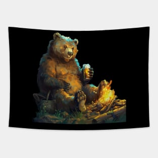 Grizzly Bear Hunting Skills Tapestry