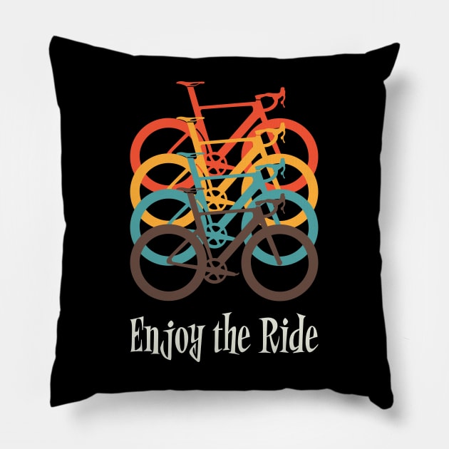 Enjoy the Ride Cycling Pillow by RoeArtwork