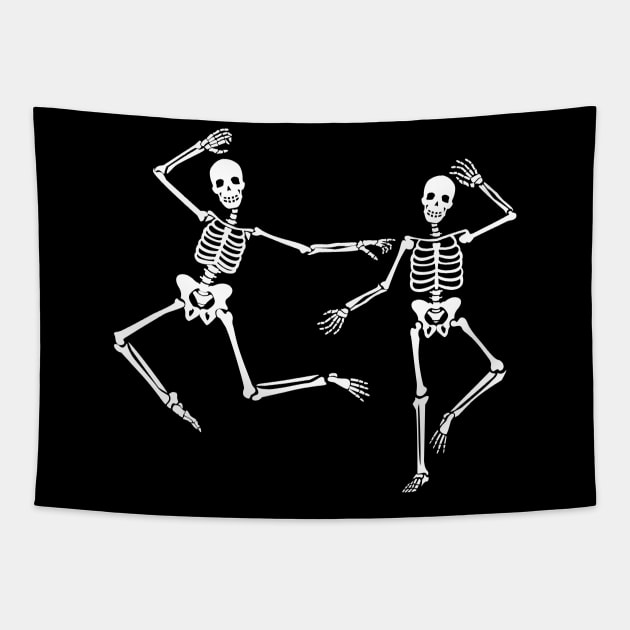 Halloween Dancing Skeletons Tapestry by uncommontee