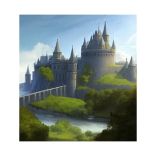 Medieval fantasy castle hecho por I.A. T-Shirt