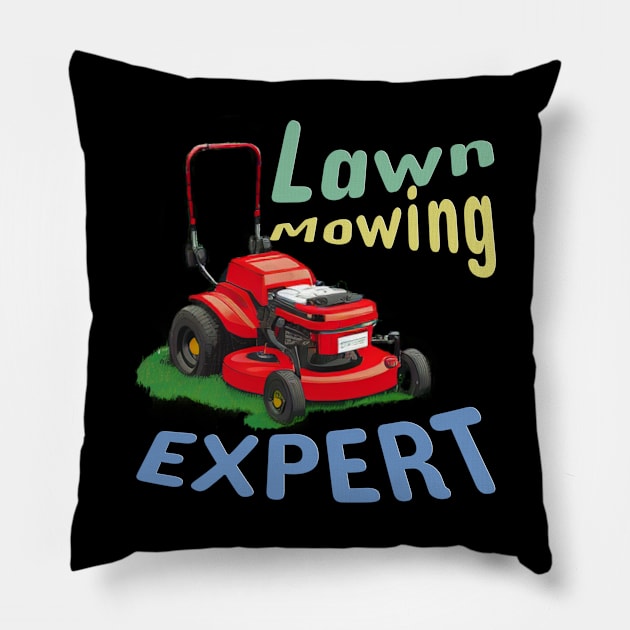 Lawn Mowing Expert Pillow by Stades