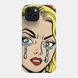 pop art crying girl Phone Case