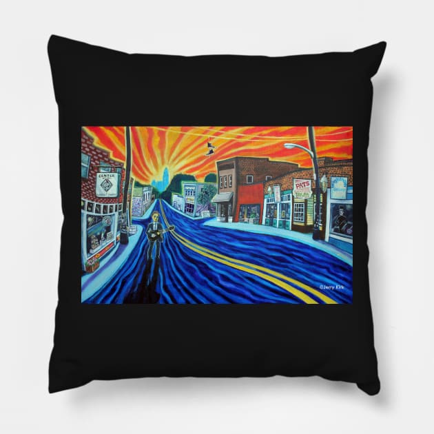 'SUNRISE SONG FOR NoDa IN THE 90s' Pillow by jerrykirk