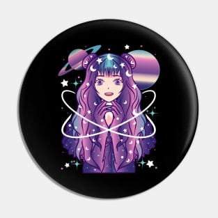 Galactic Anime Celestial Princess Manga Girl Goth Pin