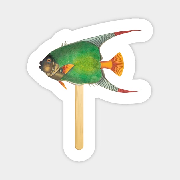 Green Fish lollipop Magnet by Pacesyte