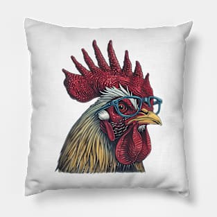 Crowing with Confidence: The Dapper Rooster! Pillow