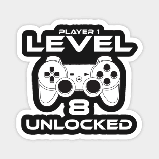 Level 8 Unlocked 8th Birthday Gamer Gift Magnet