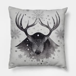 Reindeer in Snowy Winter Pillow