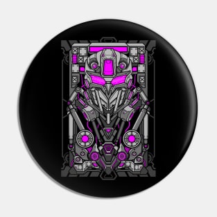 Mecha robot head shield card design Pin