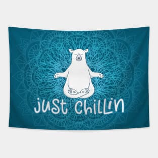 Just Chillin Polar Bear Mandala Tapestry