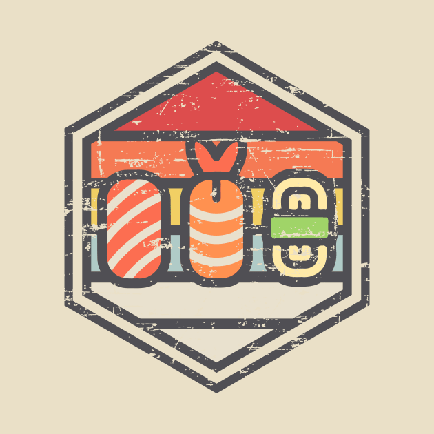 Retro Badge Sushi Light by rojakdesigns