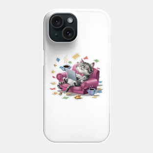 Whimsical Cat Procrastination Phone Case