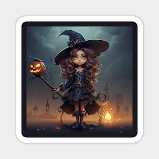 Happy halloween witch Magnet