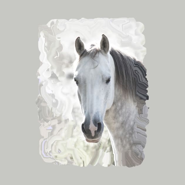 White dream horse - portrait by MarionsArt