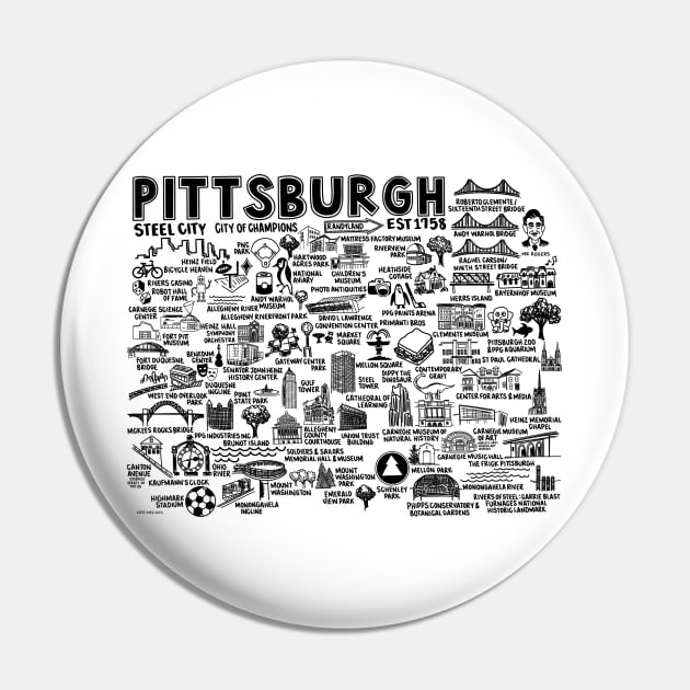 Pittsburgh Map Pin by fiberandgloss