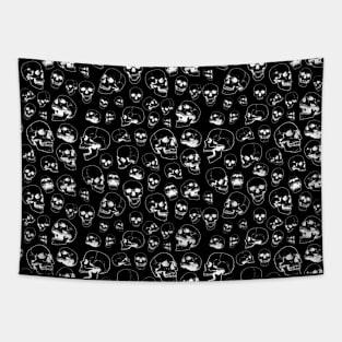 Retro Anatomic Skulls pattern vintage style white Tapestry