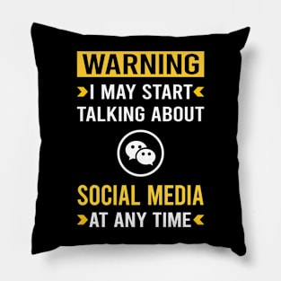 Warning Social Media Pillow