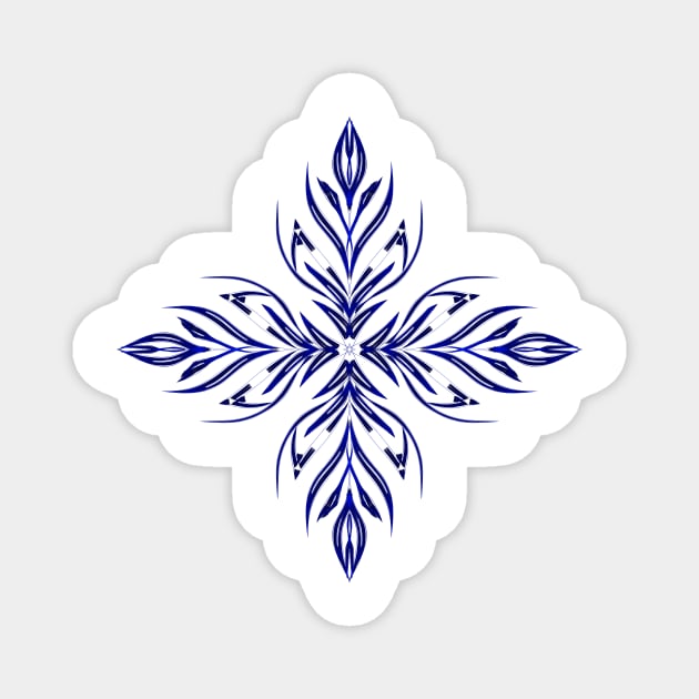 Shower of Sapphire Snowflakes Magnet by StephOBrien