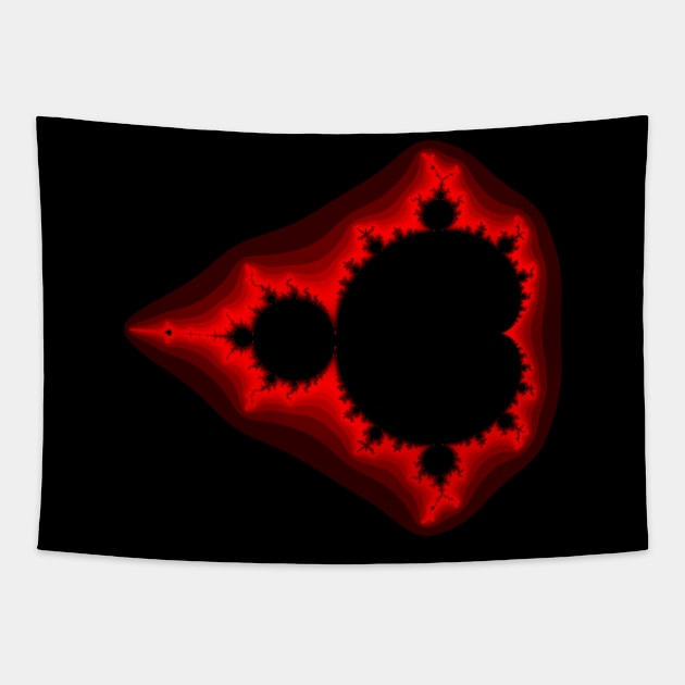 Red Black Mandelbrot Tapestry by Rupert Russell