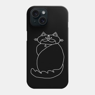 Kevin the Cat White Line Drawing Phone Case