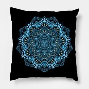 Magic Mandala Sky Blue Pillow