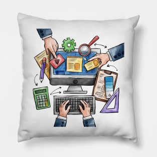 Web Design hand drawn Pillow