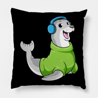 Seal with Sweater and Headphone Pillow