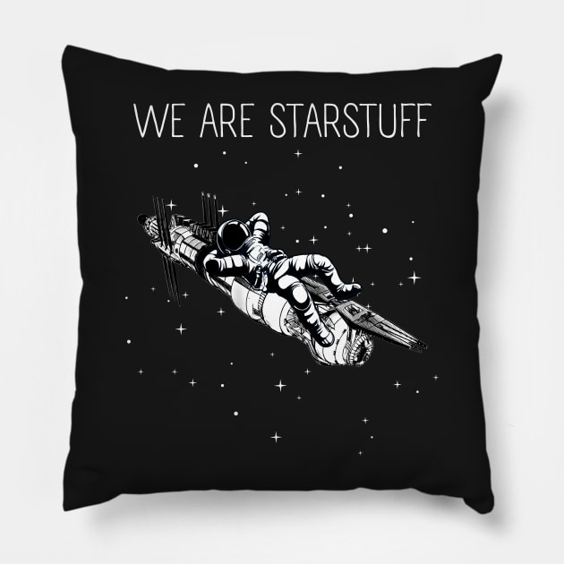 Copy of We Are Starstuff III - Astronaut - Space Station - Black - Sci-Fi Pillow by Fenay-Designs