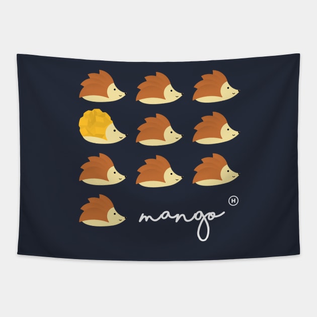 Hedgehog Mango Tapestry by MorvernDesigns