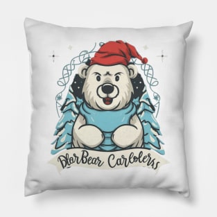 christmas,Arctic Caroling Bears,olar  bears,snow Pillow