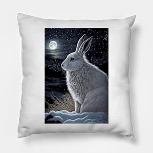 white hare 7 Pillow