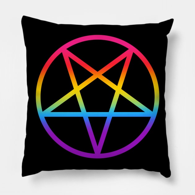 Pride Pentagram Pillow by anomalyalice